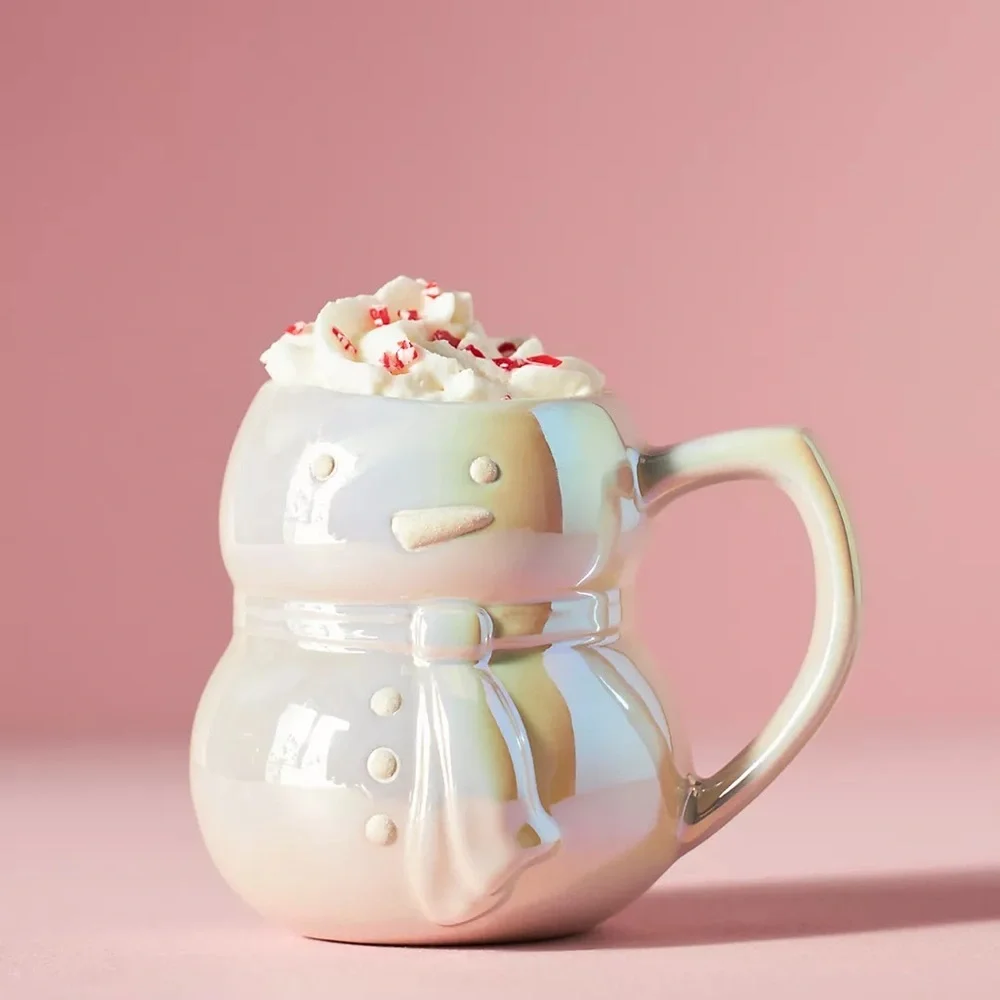 New🌟Merry Snowman Mug-Pearl /Cream